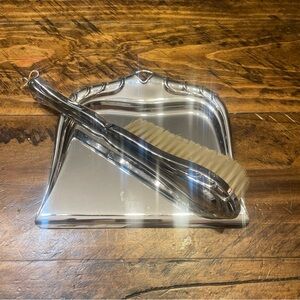 Vintage MCM Alfra Italy Dust And Crumb Table Pan & Brush Set Crome Plated